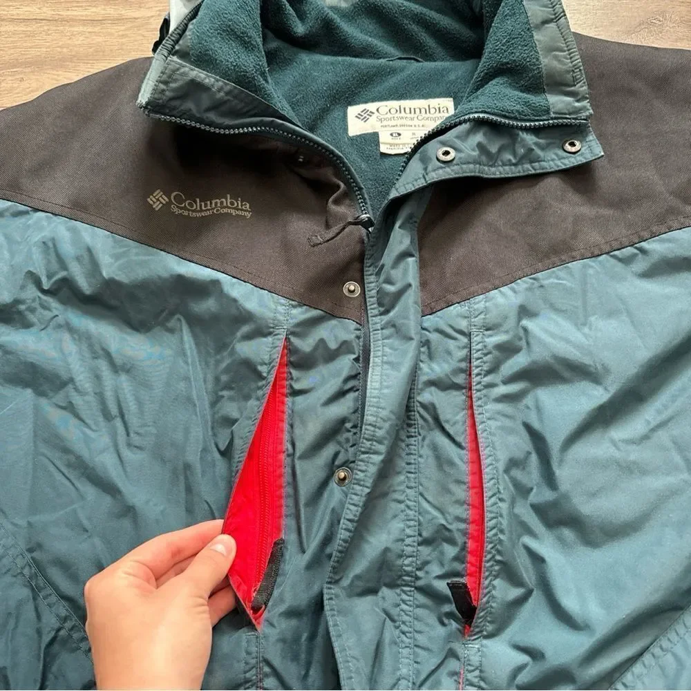 Vintage 70s Columbia Mens Large Puffer Jacket Hiking Coat Green USA Oregon XL